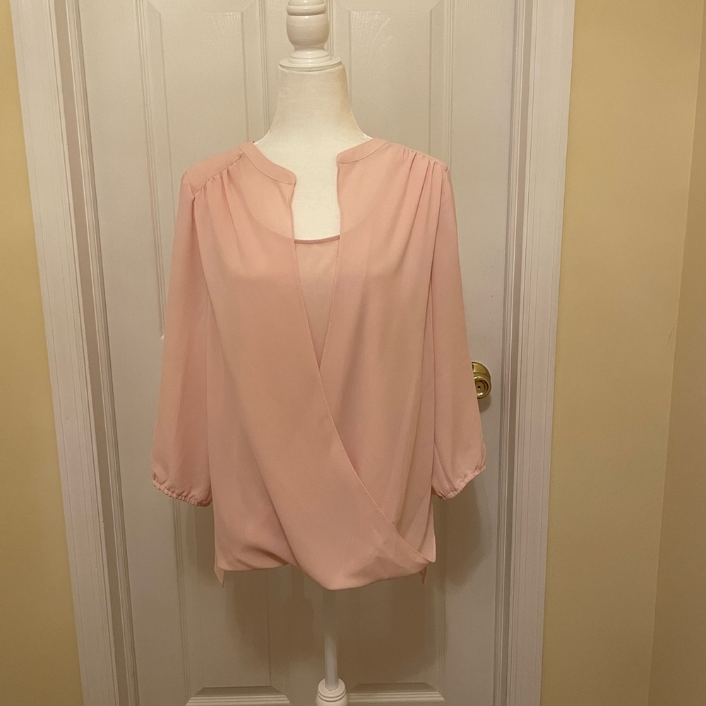 J.Jill soft pink blouson shirt